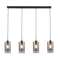 Freelight Hanglamp Ventotto 4 lichts L 120 cm rook glas zwart - thumbnail