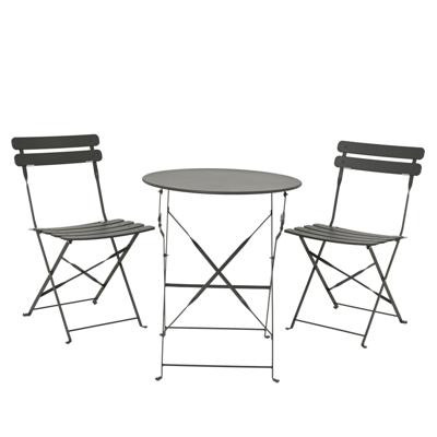 Bistroset staal 3-delig antraciet Bistroset staal 3-delig antraciet