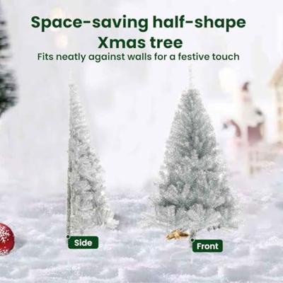 VidaXL Kunstmatig voorverlicht kerstboom met 300 led zilver 240 cm pet