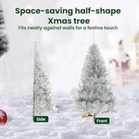 VidaXL Kunstmatig voorverlicht kerstboom met 300 led zilver 240 cm pet - thumbnail