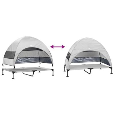 VidaXL Verhoogd hondenbed zilvergrijs 127 x 81 x 108 cm stof en staal VidaXL Verhoogd hondenbed zilvergrijs 127 x 81 x 108 cm stof en staal
