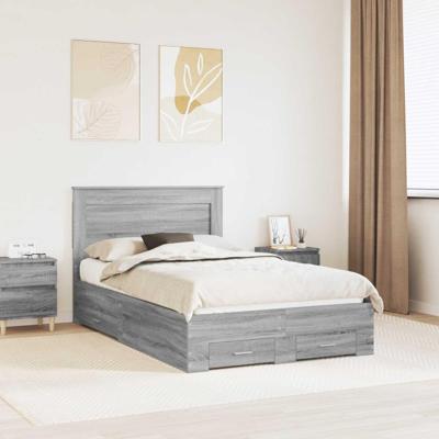 Bedframe met lade met hoofdeinde met opslag Bewerkt hout