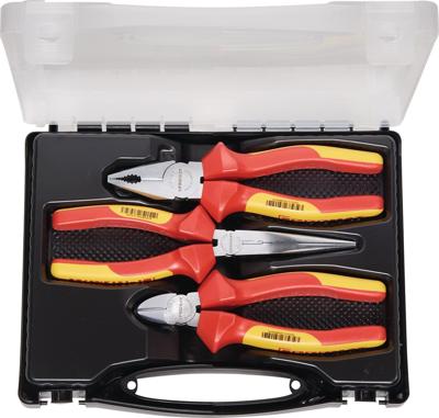 Promat/Tecwerk Set tangen | inhoud 3-delig VDE | verchroomd | kunststof koffer - 4000810096