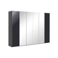 Goossens Kledingkast Easy Storage Ddk, Kledingkast 304 cm breed, 220 cm hoog, 2x draaideur en 4x spiegel draaideur midden - thumbnail