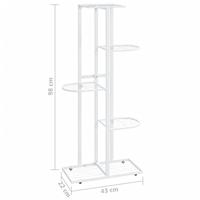 VidaXL Bloemenstandaard met 5 lagen 43x22x98 cm metaal wit - thumbnail
