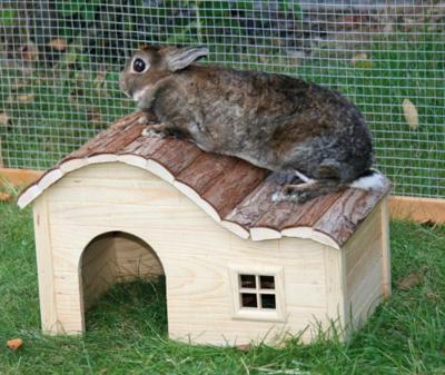 Knaagdierenhuis - KERBL - Natuur - Gebogen dak - 40 x 25 x 25 cm