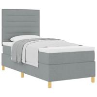 Boxspringbed met matras Lichtgrijs 90 x 190 cm Stof - thumbnail