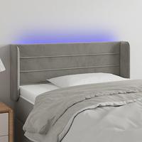 Hoofdbord LED 103x16x78/88 cm fluweel lichtgrijs - thumbnail