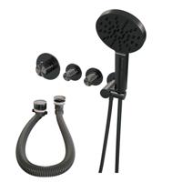 Brauer Gunmetal carving inbouw - douchegarnituur - 3 carving knoppen - handdouche rond 3 standen - PVD- geborsteld gunmetal 5-GM-096 - thumbnail