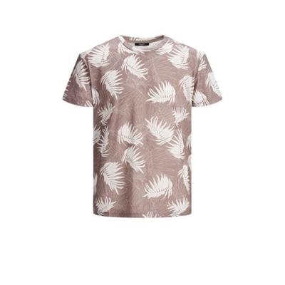 JACK & JONES PREMIUM T-shirt Baker met bladprint oudroze