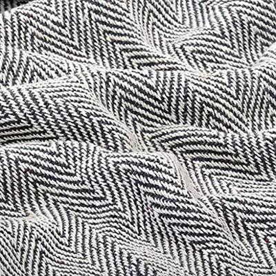 VidaXL Plaid visgraat 160x210 cm katoen marineblauw VidaXL Plaid visgraat 160x210 cm katoen marineblauw