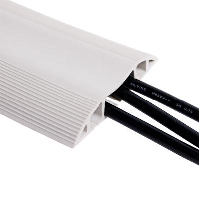 Dataflex Addit Kabelafdekking 150cm Grijs - Rechte Kabelbeschermer met Antislip Randen, Kabelgoot met 3 Grote Aparte Goten, Geschikt voor 6 Kabels van 7mm, Zelfklevende Tape