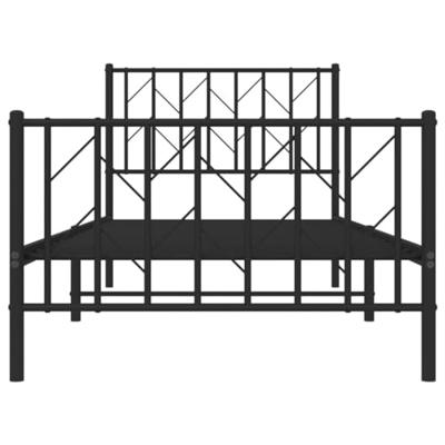 Bedframe met hoofd- en voeteneinde metaal zwart 90x200 cm