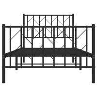 Bedframe met hoofd- en voeteneinde metaal zwart 90x200 cm - thumbnail