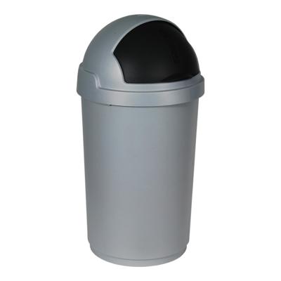 Curver Roll bullet bin 50L zilver/zwart Curver Roll bullet bin 50L zilver/zwart