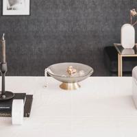 Schaal op voet glas smokey - thumbnail