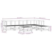 7-delige Loungeset massief grenenhout wit - thumbnail