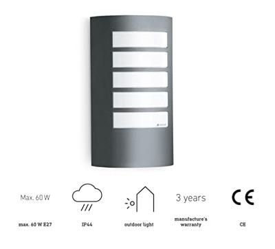 Steinel AUSSENLEUCHTE L 12 ANT 069155 Buitenlamp (wand) LED E27 60 W Antraciet-grijs