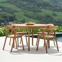 Ethnicraft Ronde Tuintafel 'Bok' Teakhout, 125cm, kleur Naturel - thumbnail