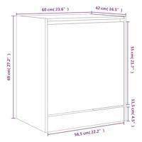 VidaXL Schoenenkast 60x42x69 cm bewerkt hout bruin eikenkleur - thumbnail