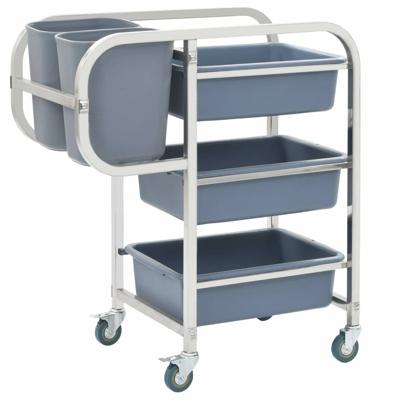 VidaXL Keukenwagen met kunststof containers 82x43,5x93 cm