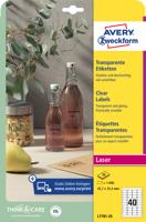 Etiket Avery Zweckform L7781-25 45.7x25.4mm transparant 1000stuks - thumbnail