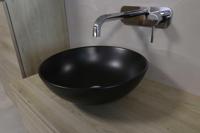 INK Otello Large waskom - 40x40x12cm - rond - porselein zwart mat 0300292 - thumbnail