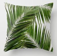 Tropische planten kussen zaak polyester decoratieve kussenslopen groene bladeren gooien kussen cover Square 45CM x45CM (24) - thumbnail