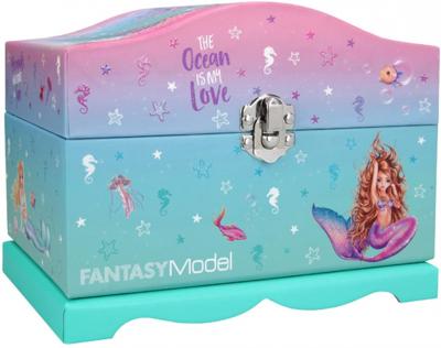Top Model sieradendoos Mermaid 18,5 x 13,5 cm karton blauw