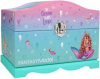 Top Model sieradendoos Mermaid 18,5 x 13,5 cm karton blauw - thumbnail