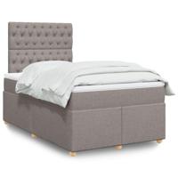 Boxspring met matras stof taupe 120x200 cm - thumbnail