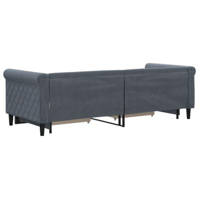 Slaapbank onderschuifbed en lades 80x200 cm fluweel donkergrijs - thumbnail