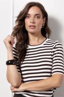 Studio Anneloes Luna Ssl Stripe Pullover 13060 Trui 1187 Off White/espresso - thumbnail