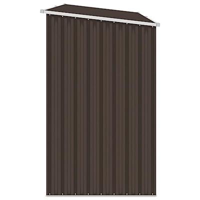 VidaXL Brandhoutschuur 245x98x159 cm gegalvaniseerd staal bruin VidaXL Brandhoutschuur 245x98x159 cm gegalvaniseerd staal bruin