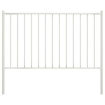 VidaXL Hekpaneel met palen 1,7x1 m gepoedercoat staal wit