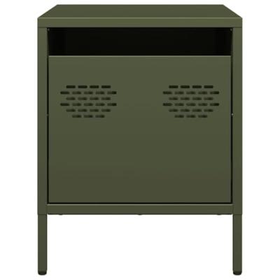 Nachtkastje 35x39x43,5 cm staal olijfgroen