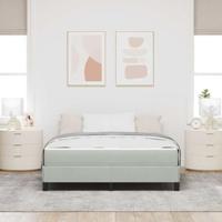 Boxspringbed met matras Lichtgrijs 140 x 200 cm Fluweel - thumbnail