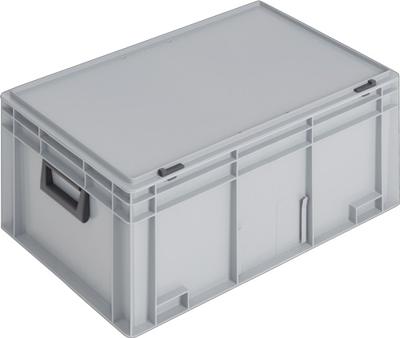 Lockweiler Kunststof koffer | L600xB400xH293 mm PP 2 grepen | schuifsluiting grijs 55 l | 1 stuk - PC552M-139255210118 PC552M-139255210118