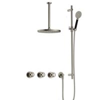 Hotbath Cobber IBSW70 Regendoucheset inbouw - 30cm plafondarm - 20cm ronde hoofddouche - 3 standen handdouche - glijstang - Geborsteld nikkel IBSW70GN137 - thumbnail