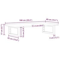 Badkamer wandschap staal en massief acaciahout - thumbnail