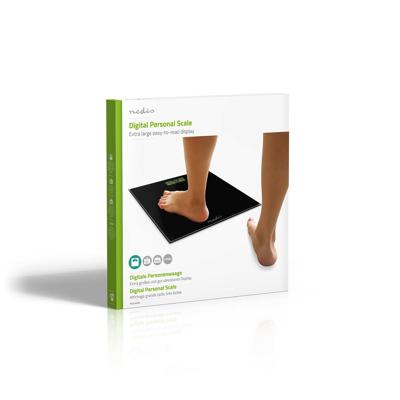 Nedis PESC500BK Personenweegschaal Digitaal Zwart Gehard Glas Max. 150 Kg - thumbnail