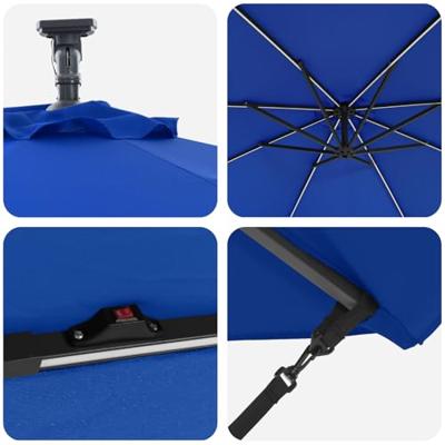 VidaXL Parasol azurblauw 294 x 294 x 248 cm polyester en aluminium VidaXL Parasol azurblauw 294 x 294 x 248 cm polyester en aluminium