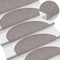 Trapmatten zelfklevend 15 st sisal-look 65x21x4cm zilverkleurig - thumbnail
