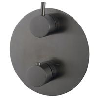 Caral Rond afbouwdeel inbouwthermostaat 2 weg gunmetal - thumbnail