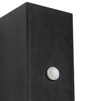 QAZQA Wandlamp zwart 2-lichts IP44 met bewegingssensor - Baleno - thumbnail