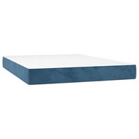 Boxspring met matras fluweel donkerblauw 140x190 cm - thumbnail
