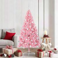 VidaXL Kunstmatig voorverlicht kerstboom met 300 led roze 180 cm pvc - thumbnail