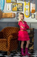 B.Nosy winter jurk meisjes - roze - Dora - laagjes mesh rok - thumbnail