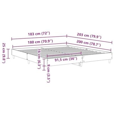 Bedframe zonder matras hout gerookt eikenkleurig 180x200 cm