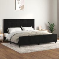 Bedframe zonder matras 200x200 cm fluweel zwart - thumbnail